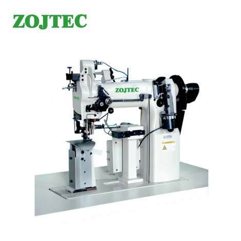 Single needle lockstitch post bed machine for finishing armholes-attaching