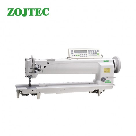 Long arm (635mm) heavy duty compound feed sewing machine, double needle, auto trimmer, auto foot lifting